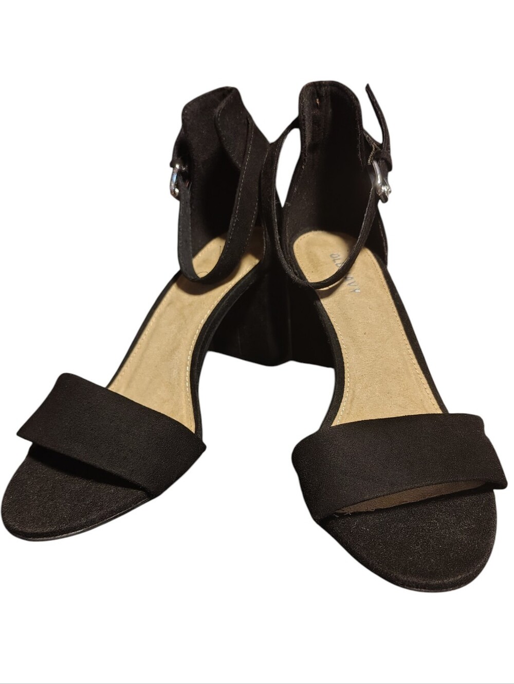 Old Navy Women’s Size 8 Black Ankle Strap Block Heel Sandals